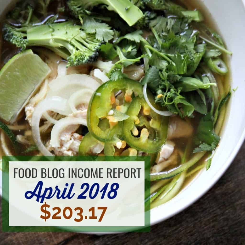 Blog Income Report for April 2018 for Thyme and JOY