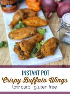 These instant pot crispy buffalo wings fall off the bone and are finished under a broiler for extra crisp. #whole30 #keto #paleo