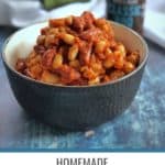 These BBQ baked beans are easy to make and can be customized to your liking by adding the sweetness and BBQ sauce of your choice.#glutenfree