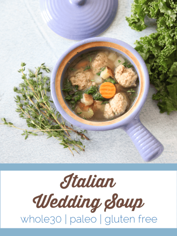 This Italian wedding soup is warming, comforting and full of clean ingredients.  #paleo #whole30 #soup