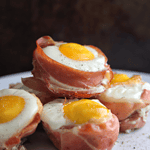 These Prosciutto Egg Cups are a simple low carb high protein snack or breakfast that can be made in a pinch with only 2 ingredients. #keto #whole30 #paleo