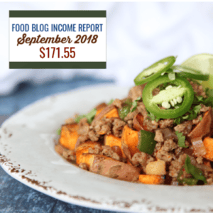 Blog Income Report September 2018 : Find out how I made $171.55 through my blog with various strategies. #foodblog #blogging #foodblogger