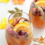 fall punch in wine glasses