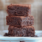 These 3 ingredient nutella brownies come together fast without the need for butter, cocoa powder or baking powder. Makes a quick and easy fudgy brownie dessert with a great hazelnut chocolate taste. Can be made gluten free easily! #chocolate #dessert #brownies #nutella