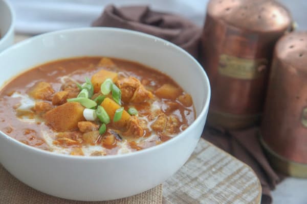 This Chicken Tikka Masala is a spicy warm tomato curry that everyone will love. Made with chicken, tomato sauce, vegetables and some indian spices it is perfect for paleo and whole30 ways of eating. 