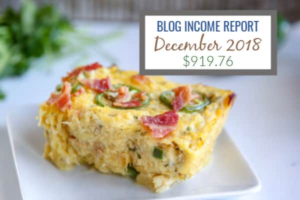 Blog Income Report December 2018 : Find out how I made $919.76 through my blog with various strategies. 