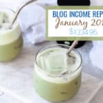 iced matcha latte with blog income report text