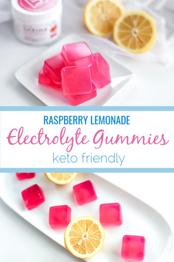 These raspberry lemonade electrolyte gummies are easy to make, are packed with protein and keto and kid friendly! #keto #gummies