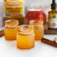 3 apple cider vinegar shots with cinnamon and apple