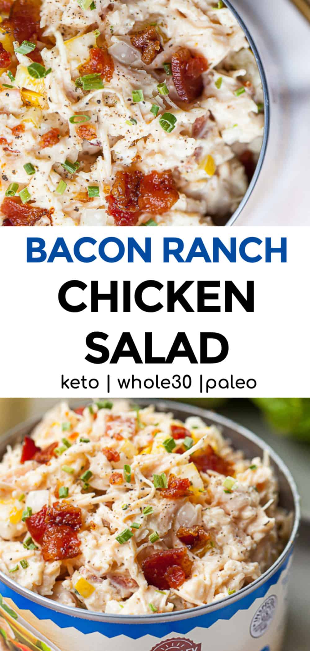 Bacon Ranch Chicken Salad PIN 6 | Thyme & JOY