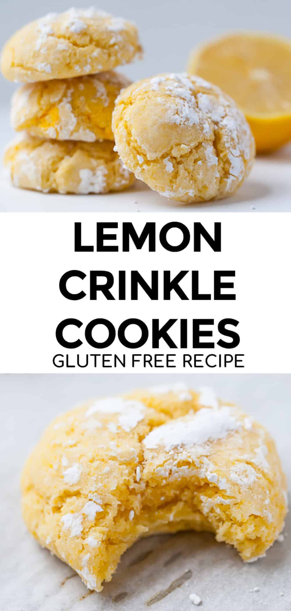 Lemon Crinkle Cookies (made with gluten free or all purpose flour)