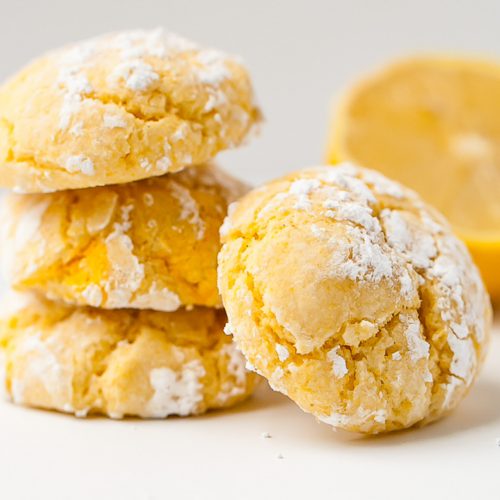 Lemon Crinkle Cookies (made with gluten free or all purpose flour)