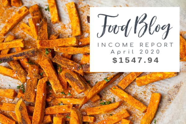food blog income report, April 2020, $1547.94