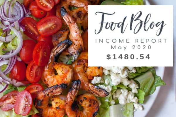 Food Blog, Income Report May 2020, $1480.54