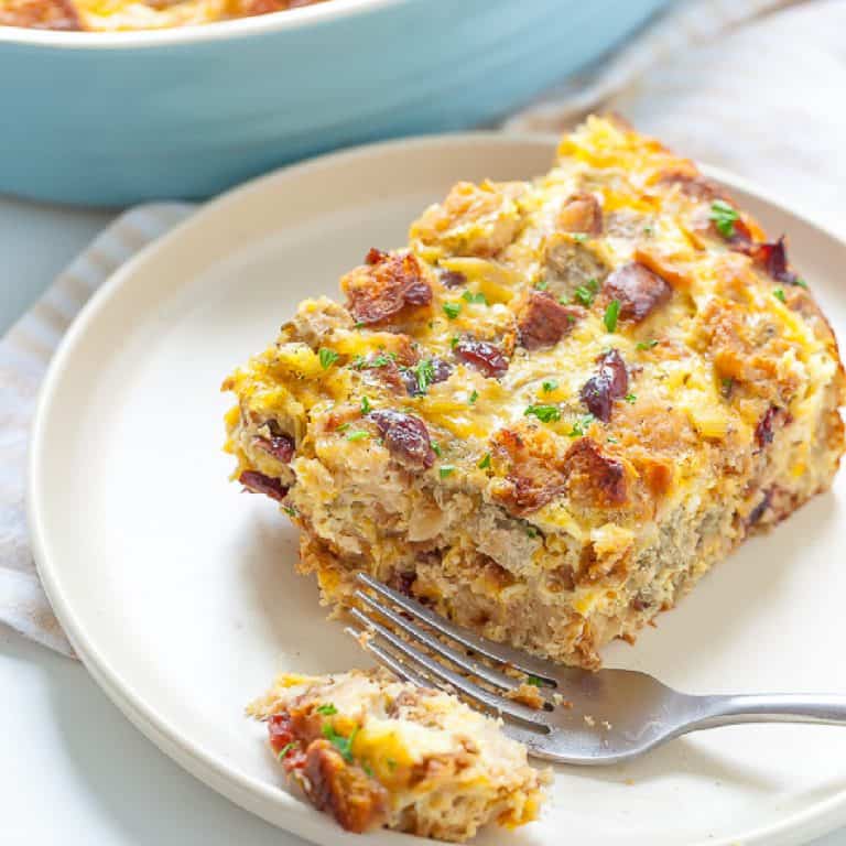 Leftover Stuffing Breakfast Casserole