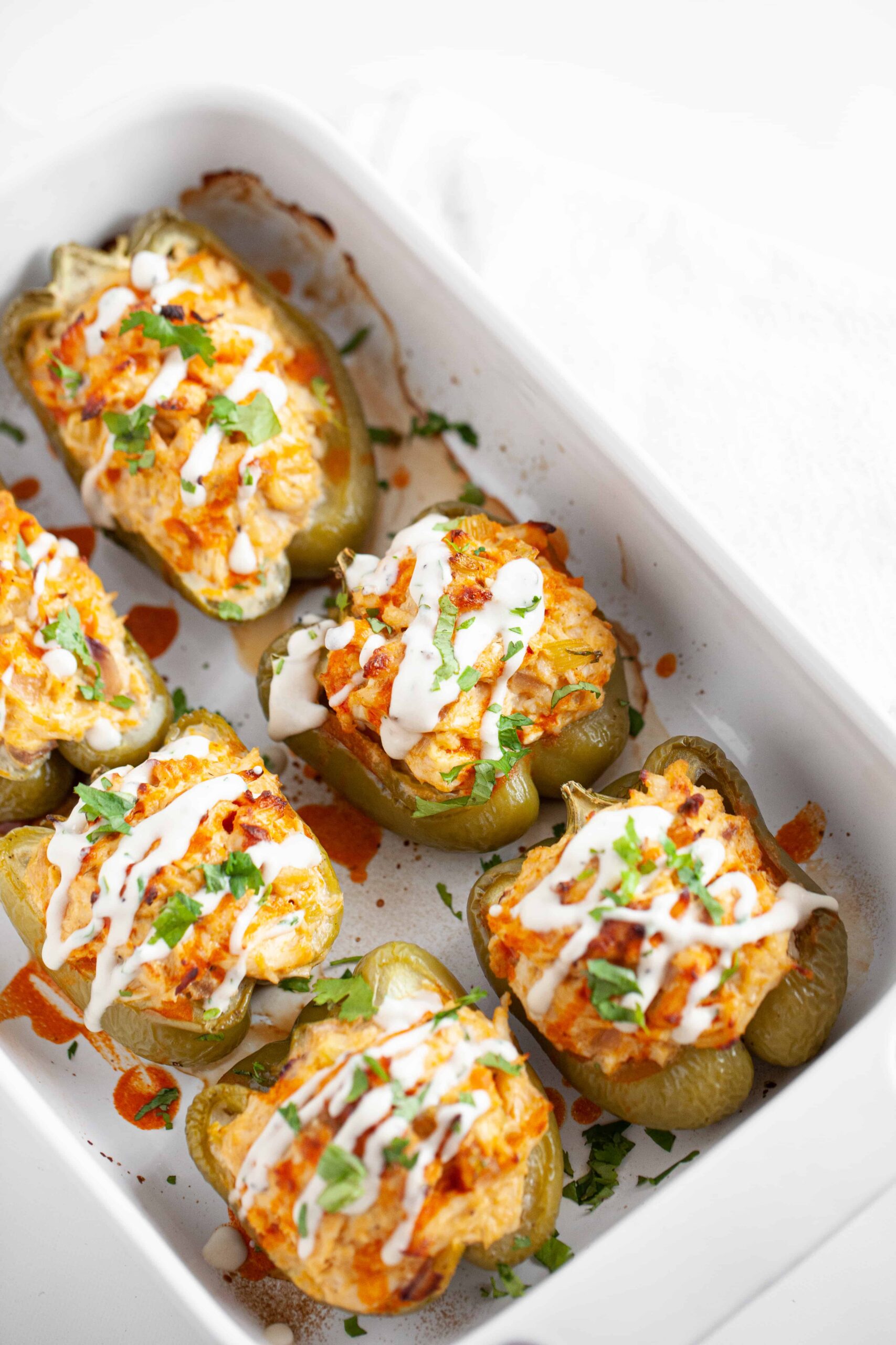 Buffalo Chicken Stuffed Peppers (Whole30, Low Carb)