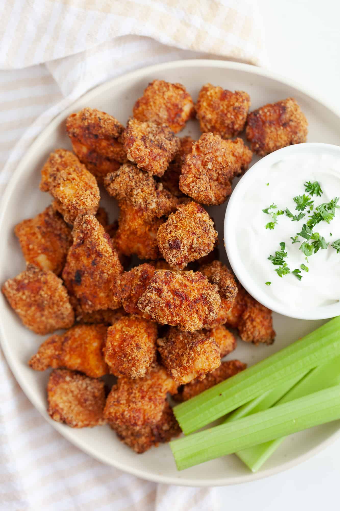 Keto Buffalo Popcorn Chicken – (Air Fryer or Oven Baked)