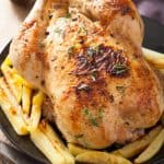 Instant Pot Frozen Whole Chicken and fries