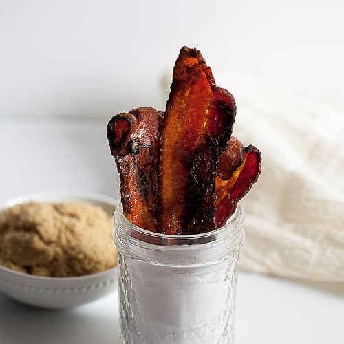 candied bacon in a jar