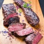 Sous Vide Venison on a wooden cutting board