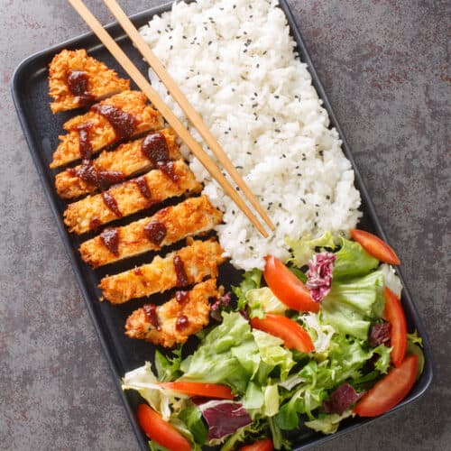 air fryer chicken katsu with rice