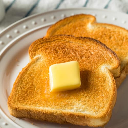 toast with butter on a plate