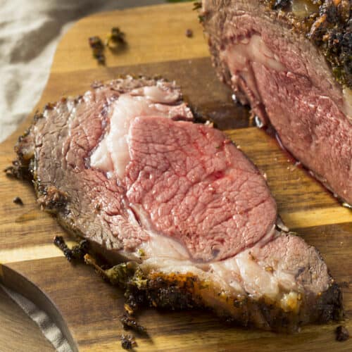 sliced prime rib