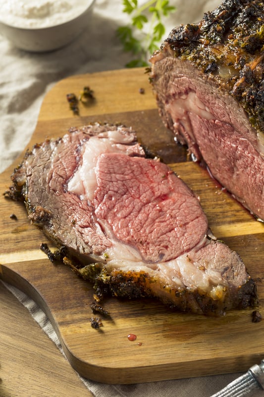 sliced prime rib