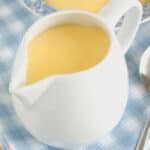 custard in a pouring glass