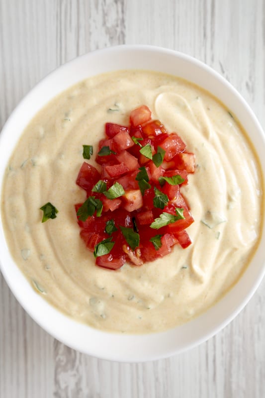 white queso dip in a bowl