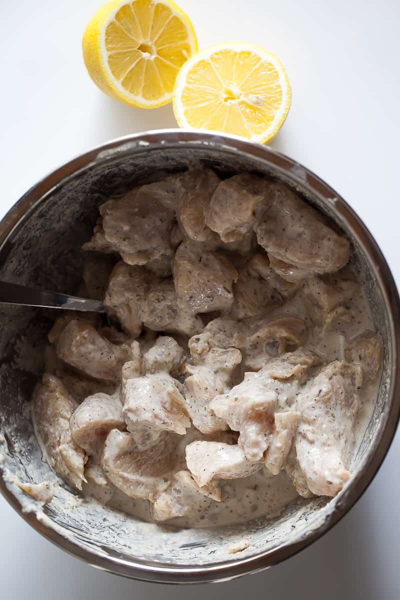 Air Fryer Greek Chicken Bites (With Greek Yogurt Marinade)