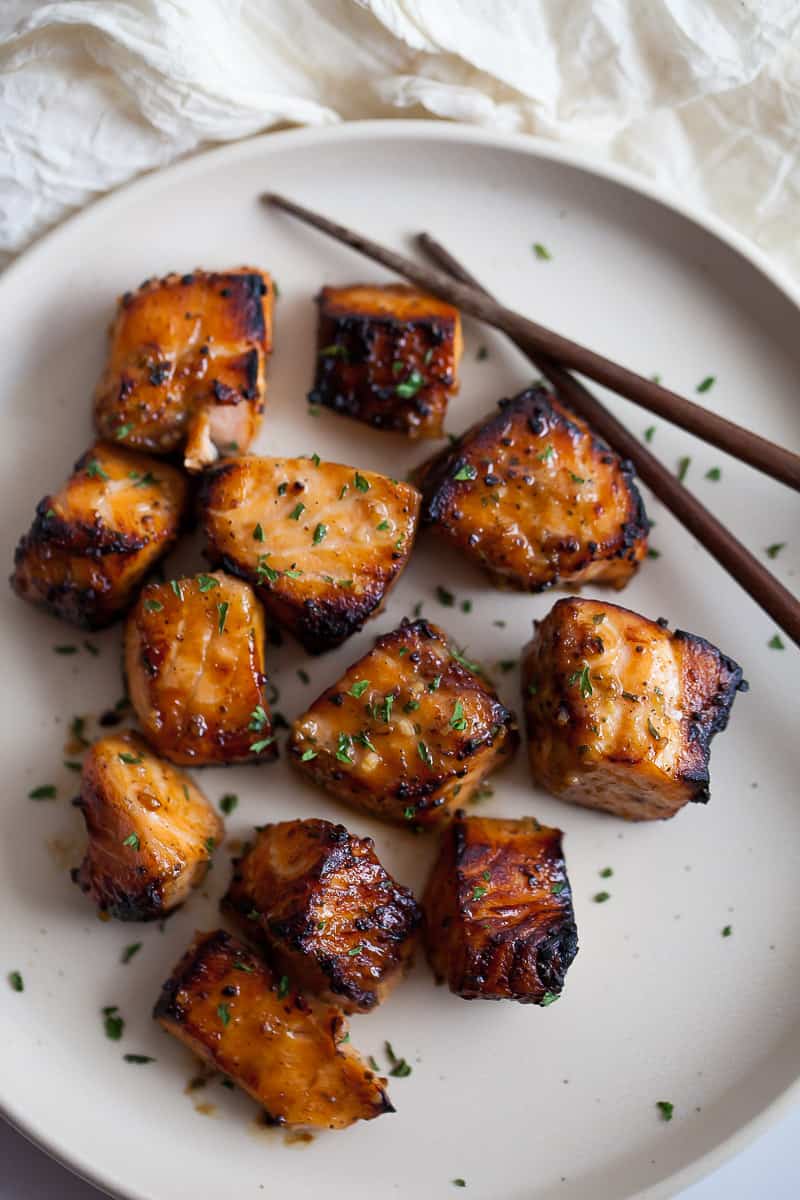 Air Fryer Honey Garlic Salmon Bites-image