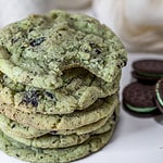 stack of oreo shamrock shake cookies