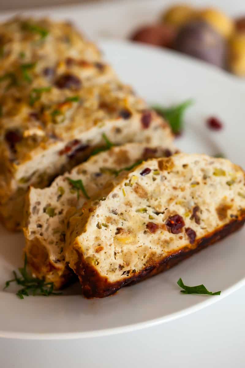 Thanksgiving Chicken Meatloaf with Dried Cranberries and Stuffing Mix